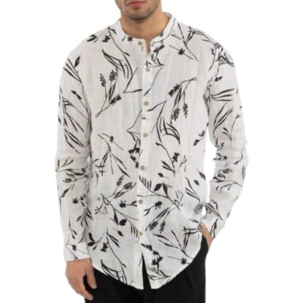 Xagon Italy white linen men’s shirt size L